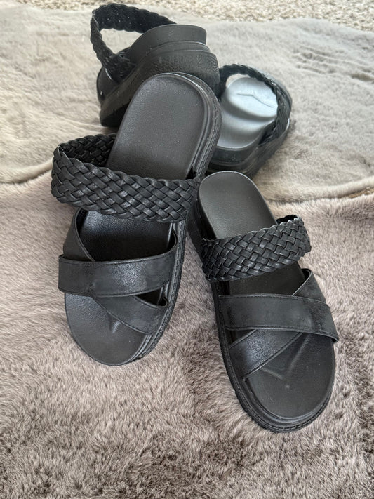 Black Sandals- size 7