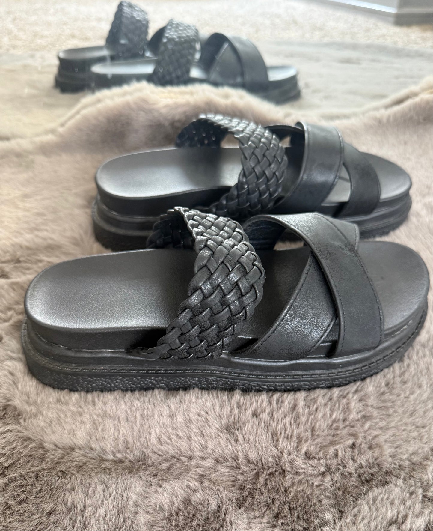 Black Sandals- size 7