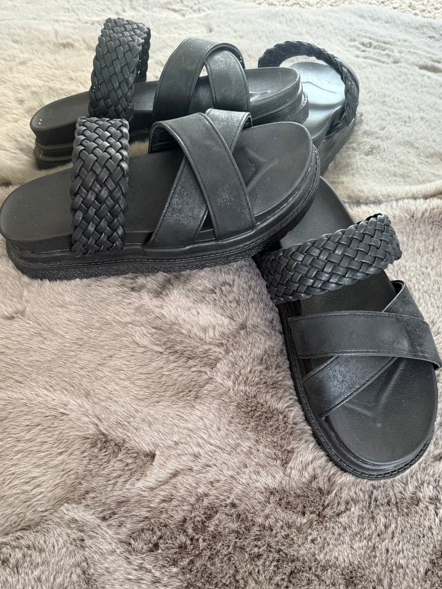 Black Sandals- size 7