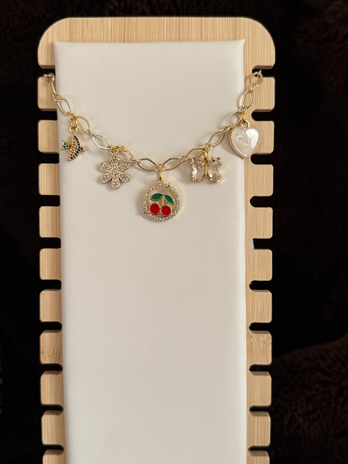 charm necklace- rose