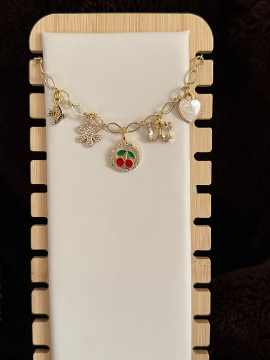 charm necklace- rose